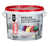 Краска интерьерная (для стен и потолков) акрил. белоснежная DALI 9л Краска интерьерная (для стен и потолков) акрил. белоснежная DALI 9л