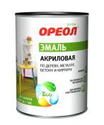 Эмаль "Ореол" АКРИЛ черная МАТОВАЯ 0,9 кг/14