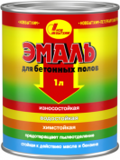 Эмаль для бетонных полов ТЕМНО-КРАСНАЯ, 1л/12шт.